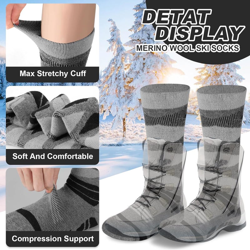 SoxLabFit 2 Pairs Merino Wool Warm Ski Socks, Winter Thickening Thermal Socks for men and women - Image 3